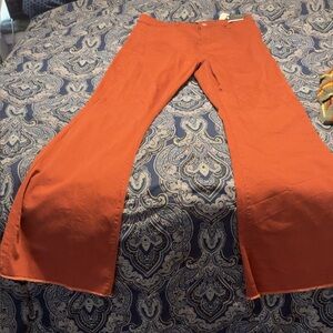 Wide Leg Orange Pants